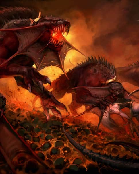 Flesh Hounds vs Slaanesh by Catherine O'Connor 
