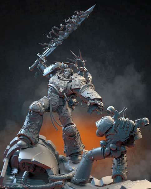 Guilliman Vs Chaos by Raul Garcia Latorre 
