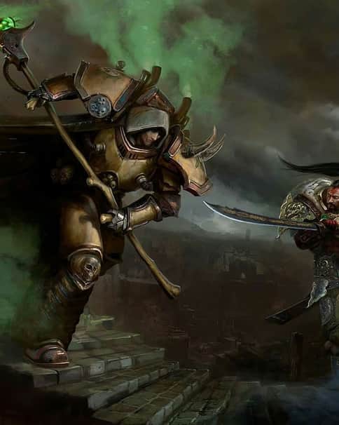 Mortarion vs Jaghatai Khan by David Sondered 