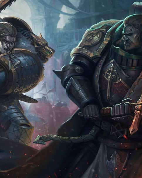 Leman Russ duels Lion El’Jonson by L J Koh 