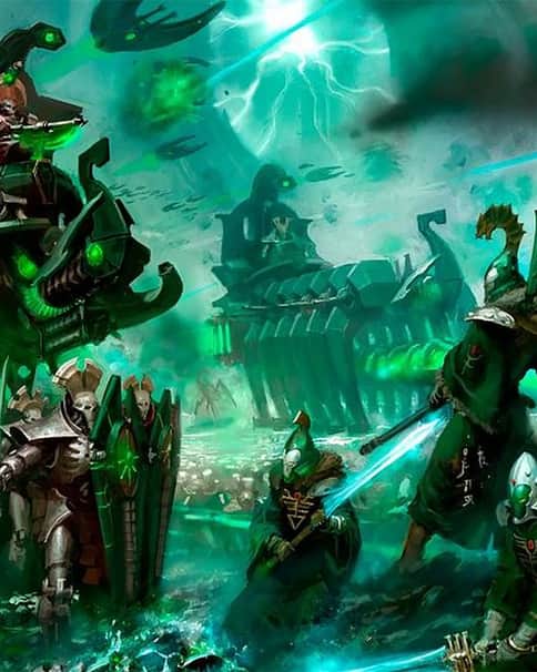 Necrons vs Eldar by Paul Dainton 