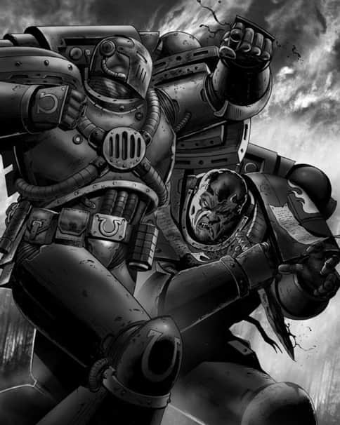 Ultramarine vs Chaos Space Marine by Karl Richardson 