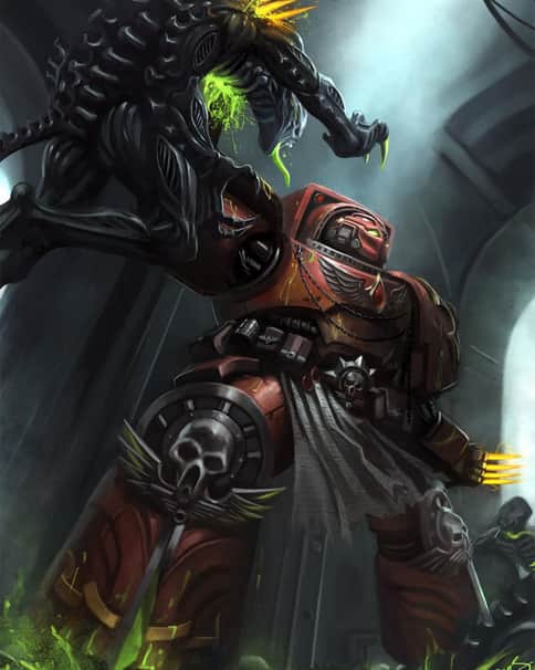 Blood Angel vs Genestealer by Leos Ng Okita 