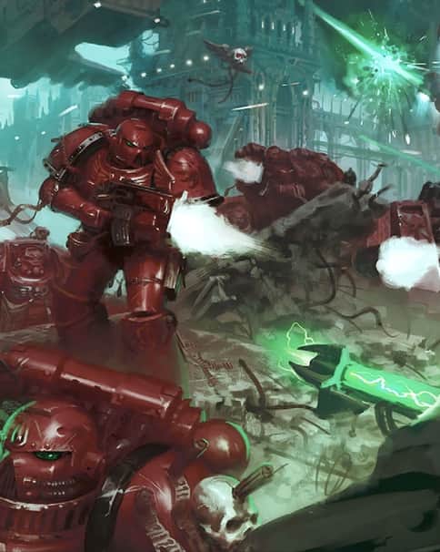 Blood Angels vs Necrons by Games Workshop Artists