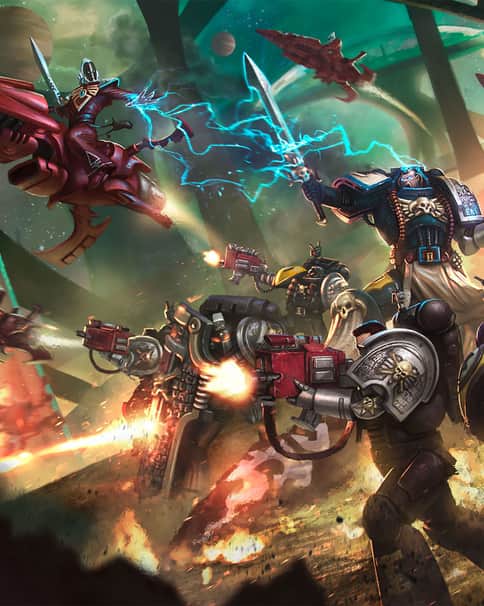 Deathwatch vs Saim-Hann Eldar by Rafael Teruel 
