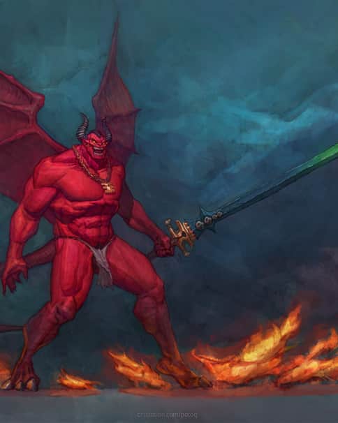 Demonic Primarch Angron by Alexey Potorochin 