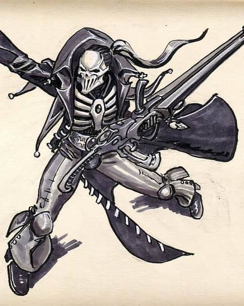 Eldar Harlequin Death Jester by So'Kiel 
