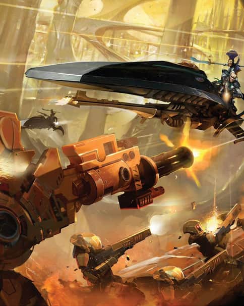 Eldar vs T’au by Unknown Artists