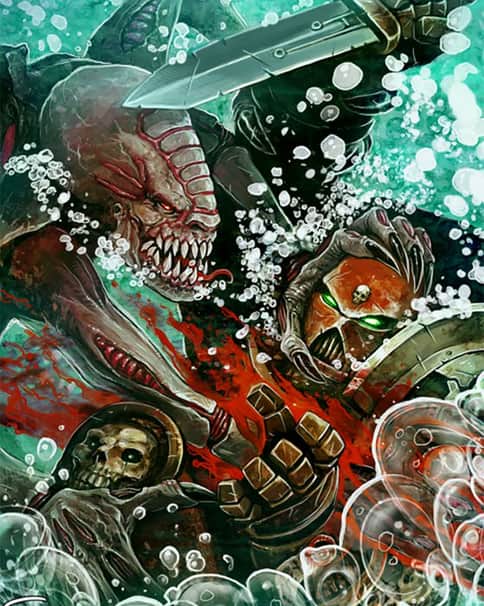 Genestealer vs Space Marine by Victor Perez Corbella 