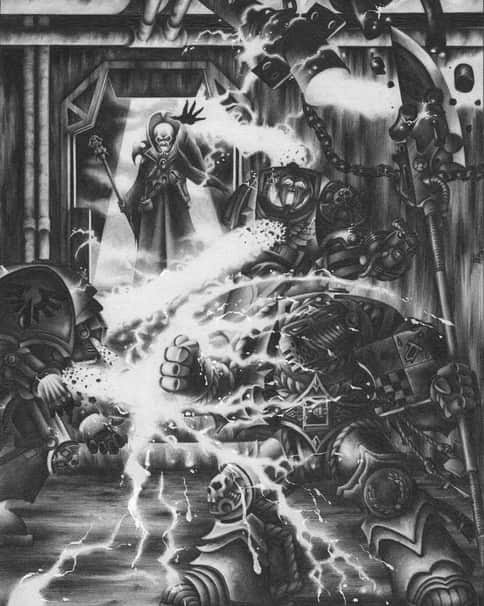 Grey Knight vs Genestealer Magus by Mark Gibbons 