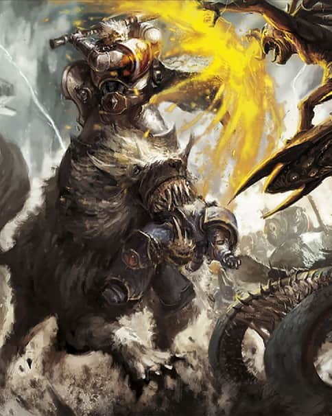 Harald Deathwolf vs Tzeentch Daemons by Unknown Artists