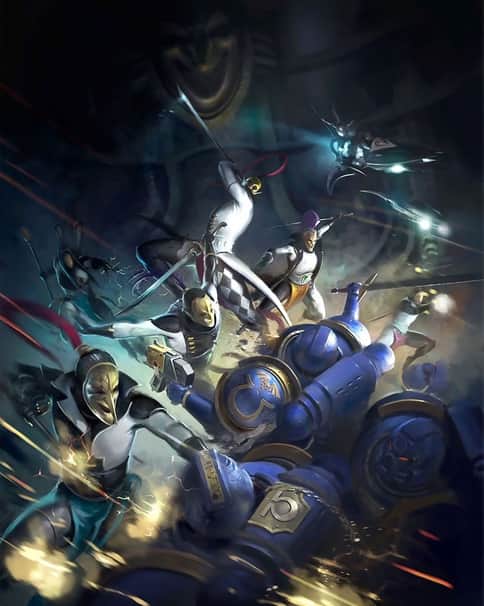 Harlequins vs Space Marines by Unknown Artists