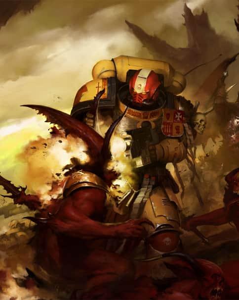 Imperial Fists vs Khorne Daemons by Igor Sid 