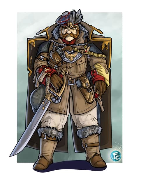 Imperial Guard Caledonian Officer by Fabrizio Carminati 
