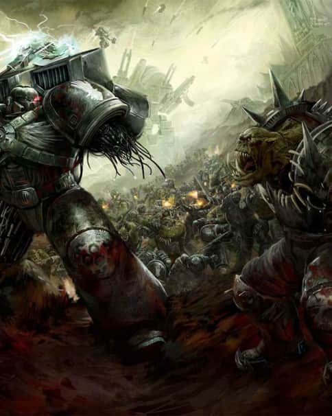Iron Hands vs Orks by Diana Martinez 