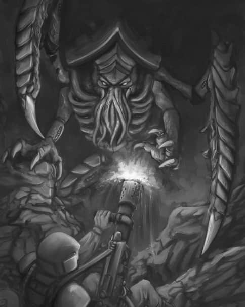 Lictor vs Imperial Guard by Shannon Barnett 