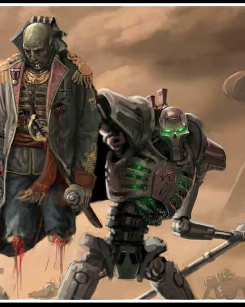 Necron Lord and Commissar by Prokopii Osipov 