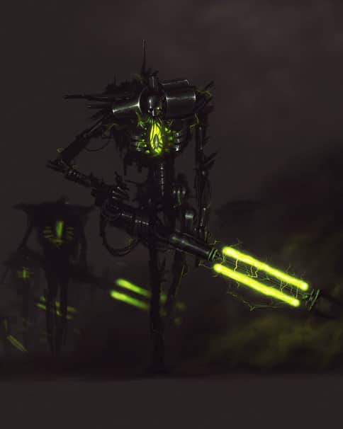 Necron Warrior by Rafał Badan 
