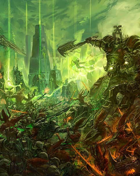 Necron vs Daemons by Fares Maese 
