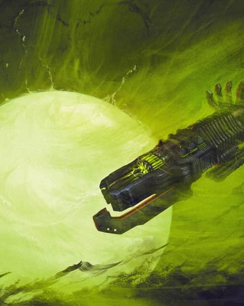 Necronian Destroyer Spaceship by Dmitrii Ustinov 