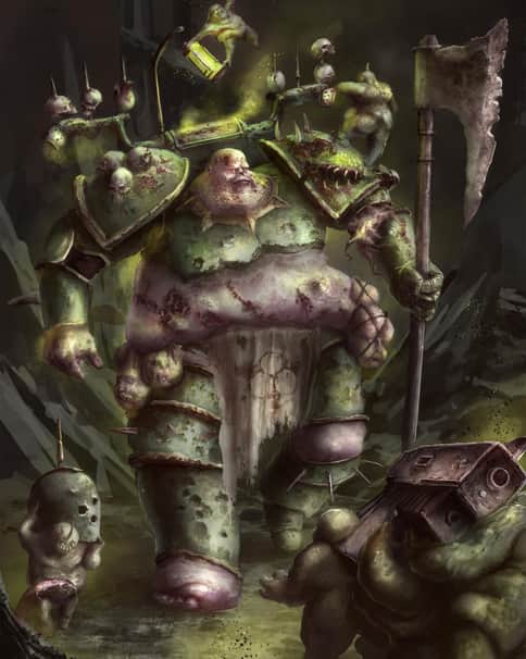 Plague Marine and Nurglings by Felix Tisch 