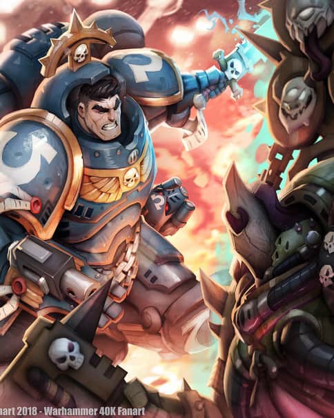 Primaris Captain vs. Plague Marine by Johannes Helgeson 
