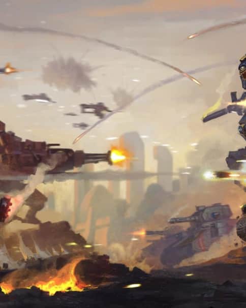 Riptide Battlesuits vs Imperium by Unknown Artists