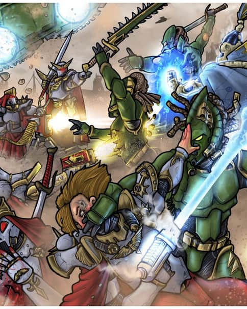 Sisters of Battle VS Eldar by Fabrizio Carminati 