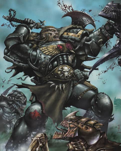 Space Wolf vs Tyranids by Karl Richardson 