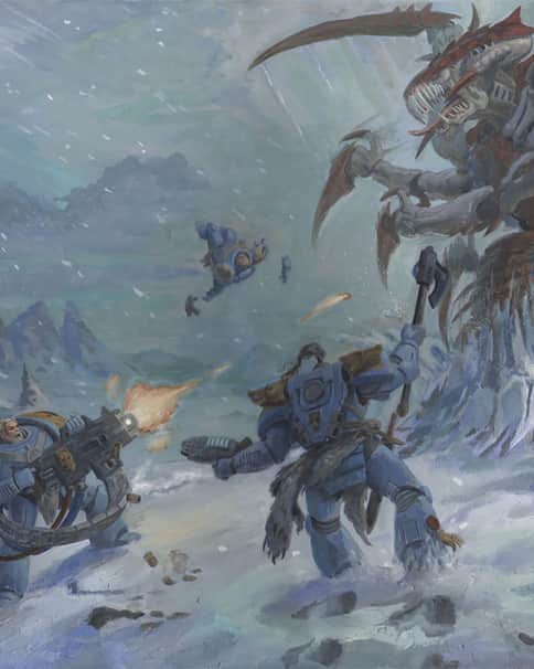 Trygon vs Space Wolves by Jeff Porter 