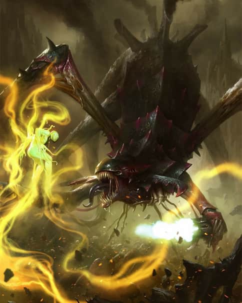 Tyranid vs. C’Tan by Mike Lim 