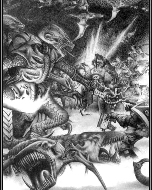 Tyranids vs Space Marine Scouts by Adrian Smith 