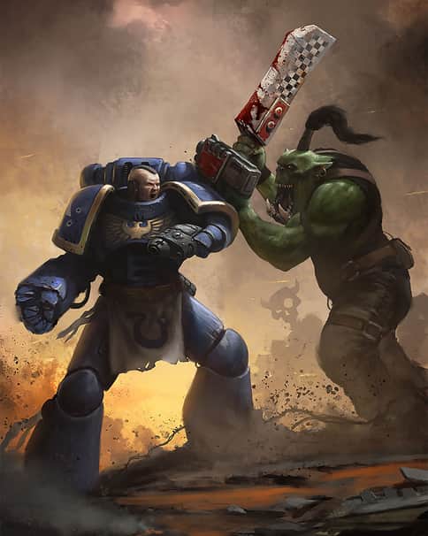 Ultramarine Vs Ork by Thomas Wievegg 