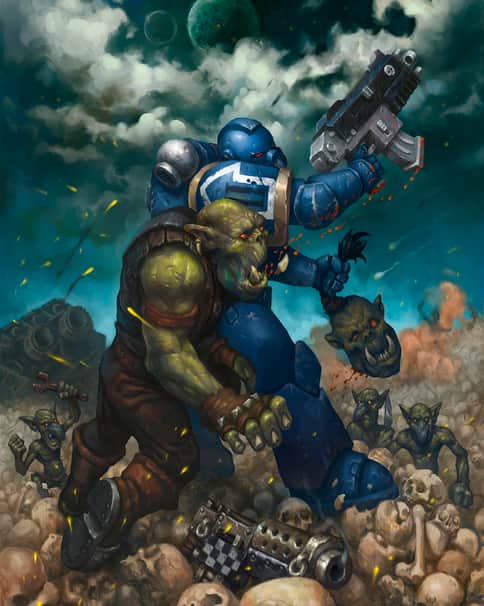 Ultramarine vs Ork by Nick Chamagua 