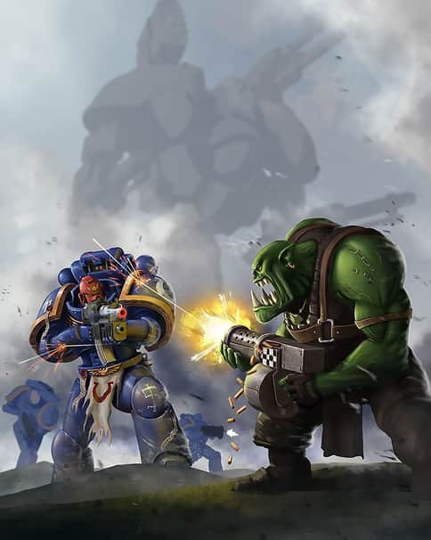 Ultramarine vs Ork by Roger Siuraneta 