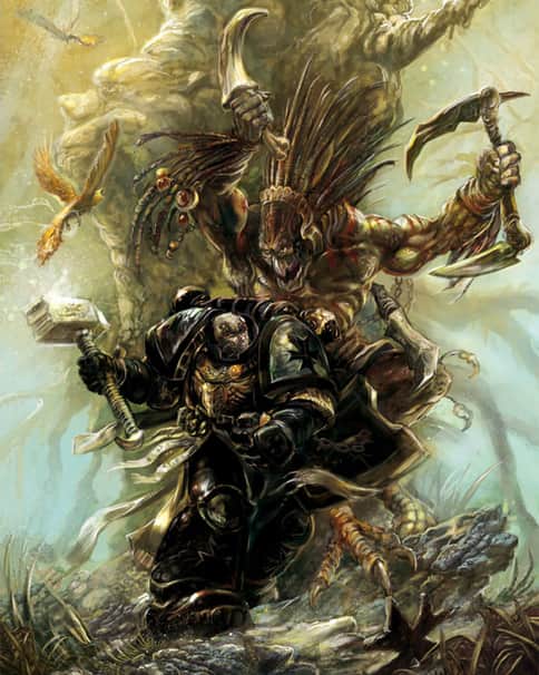 Black Templar vs Kroot by Vincent Devault 