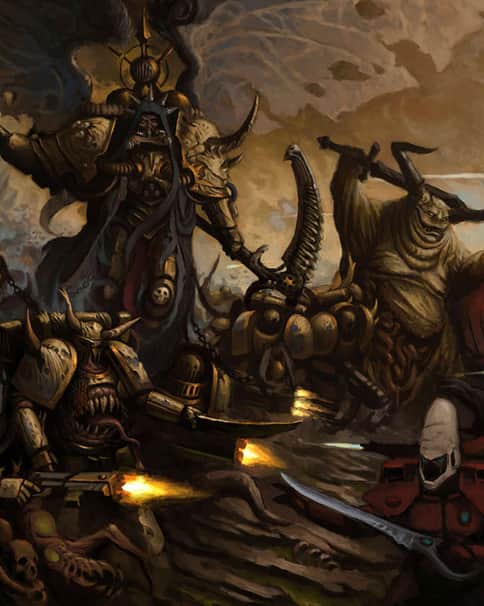 Plague Marines vs Eldars by Gauthier Redon 