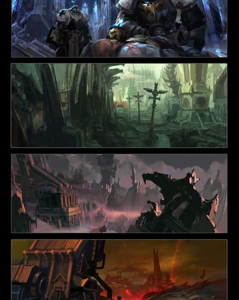 Environment Sketches by Graven Tung