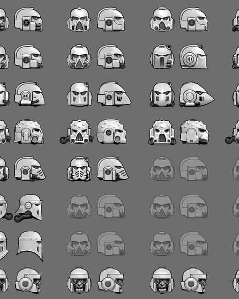 Space Marine Helmets by Ted Beargeon 