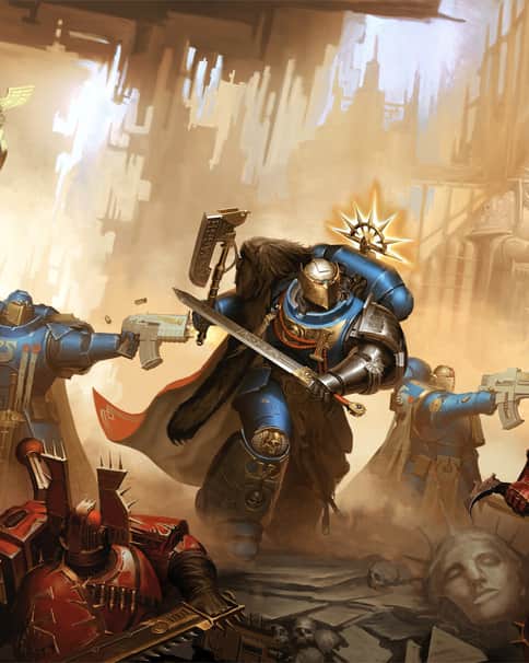 Ultramarines Honour Guard vs Khorne Berzerkers by Elijah ArhPriest 
