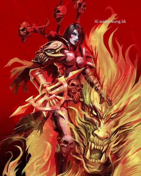 Adepta Sororitas Chaos Flesh Hounds by Wai Kit Leung 