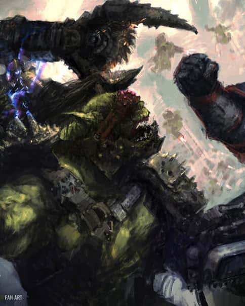 Raven Guard Fighting Orks by Dmitry Brushray Raven Guard Fighting Orks by Dmitry Brushray