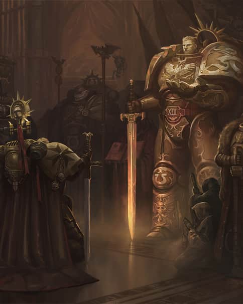 Roboute Guilliman meets High Marshal Helbrecht by L J Koh Roboute Guilliman meets High Marshal Helbrecht by L J Koh
