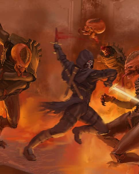 Assassin and Genestealers by Martin Paret Assassin and Genestealers by Martin Paret