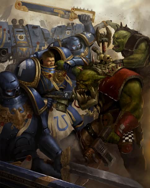 Orks vs Ultramarines by Maurizio Giorgio 