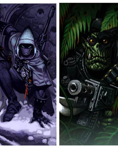 Eldar and Ork Cards by Tiernen Trevallion Eldar and Ork Cards by Tiernen Trevallion