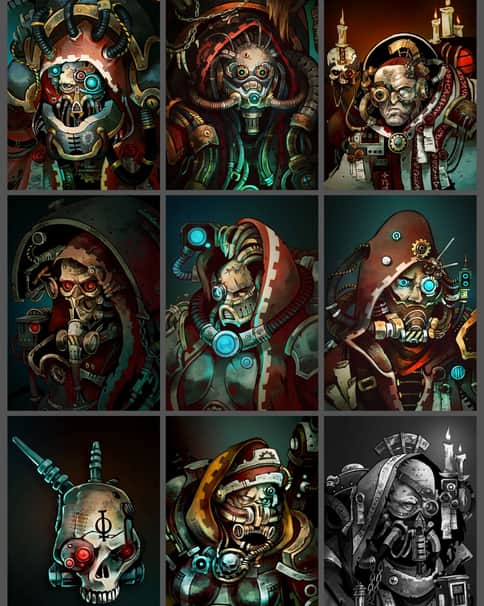 Tech-Priest Portraits by Tatiana Barbesolle 