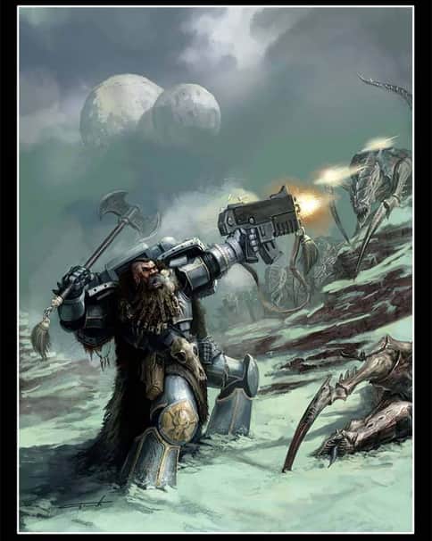 Space Wolf vs Tyranids by Tomek Tworek 