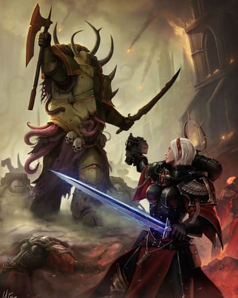 Death Guard vs Battle Sisters by Carl Johan Bäckman 