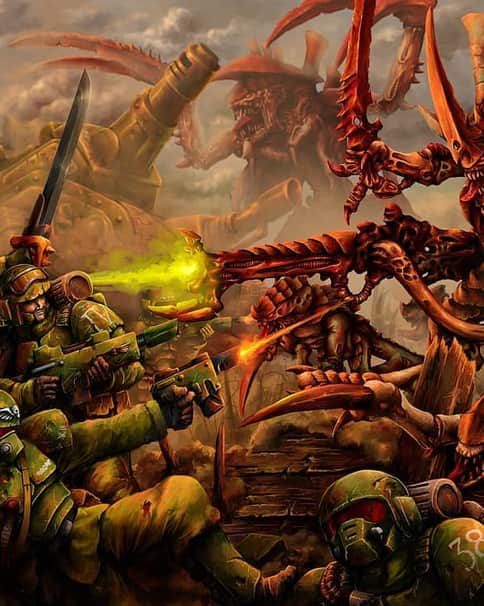 Imperial Guard vs Tyranids by Brilliane Feldo 